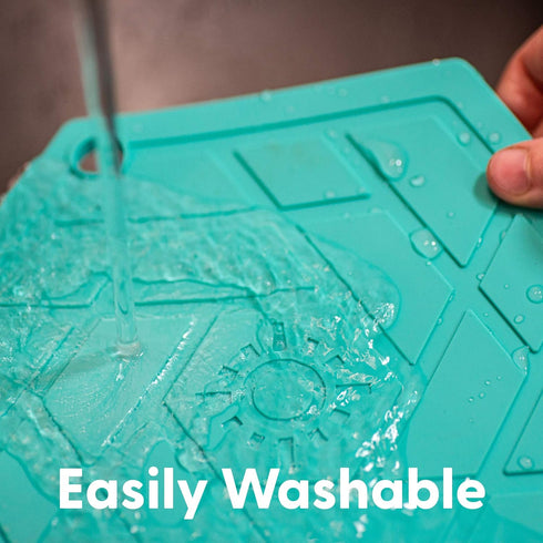 Set of 3 Silicone Trivet Mats, Hot Pads, Potholders for Pots and Pans (Aqua Saltwater)