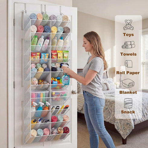 30 Closet, 10-Tier UVIAHOMI Pairs Over the Door Shoe Organizer, Breathable Mesh Pocket Hanging Shoe Storage for Door