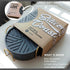 Angardy Homeware Set 6 Silicone Coasters for Drinks of & Gold Holder with Smart and Modern Groove Patterns - protecs