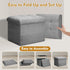 300 lbs, 17x13x13IN BelugaHelper Storage Ottoman Foot Rest, Folding Linen Foot Stool with Thicker Foam Padded Seat.