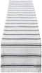 DII Zig Dobby Tabletop Collection, White Cotton Table Runner with Embellished Stripe, 14x108, Black