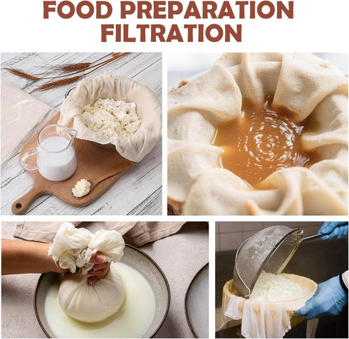 3Pcs 20x20 Inch,100 Hemmed 100% 56x42 Reusable Cheesecloth for Straining Grade Cheese Cloths Edges, Unbleached Cotton