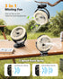 3-in-1 100ML 5200mAh 360 3 Ausic Portable Clip on Fan with Misting & LED Lights & Hook, Baby Stroller Fan, Rechargeable