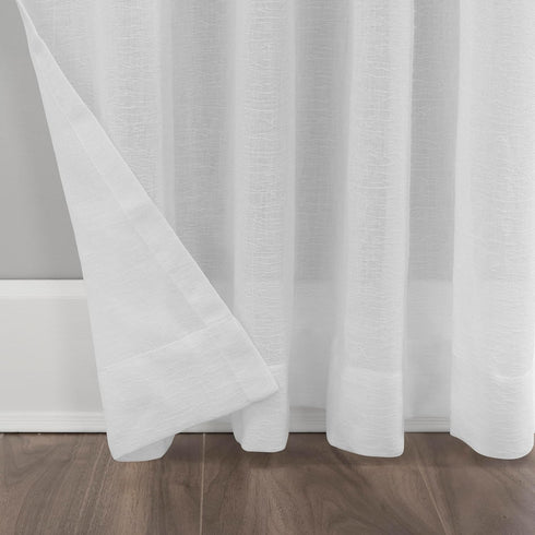 Clean Window Crushed Texture Allergy/Pet Friendly Anti-Dust Sheer Curtain Panel, 52" W x 63" L, White