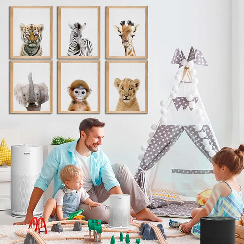 EPHANY Baby Animal Posters and Prints, Set of 6 Unframed Nursery Decor Pictures for Baby Boys & Girls Room