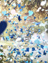 Blue Silver Tissue Paper Heart Confetti, Wedding Engagement Bridal Shower Decor, 1 Inch Pack of 6000