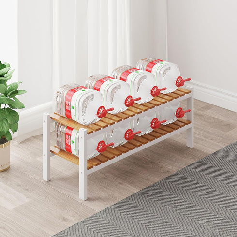 ZHUTIANXIA Closet Closet 2Tier Bamboo Shoe Rack Organizer for and Entryway-Space-Saving Narrow Shoe Stand-Versatile