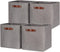HNZIGE Fabric Storage Cubes Baskets, Set of 4 Foldable Storage Bins with Handles for Organizing, Gray