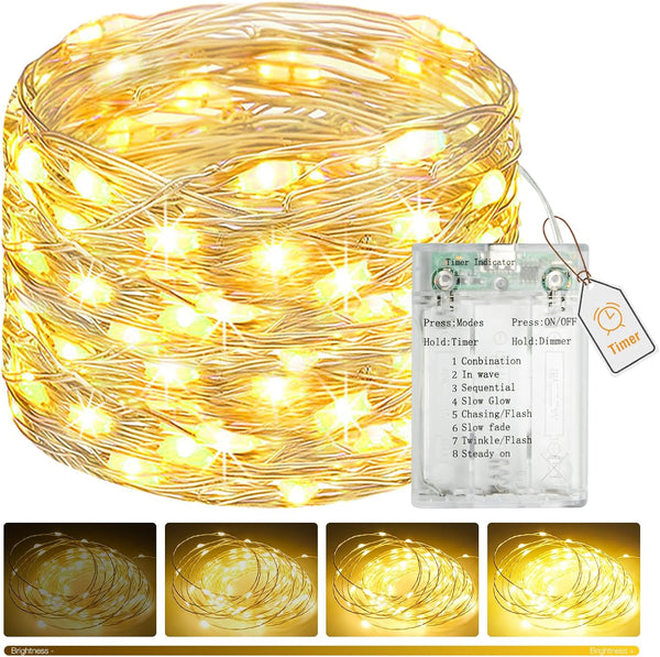 btfarm Fairy Lights Battery Operated with Timer 8 Modes, 16.4 FT 50