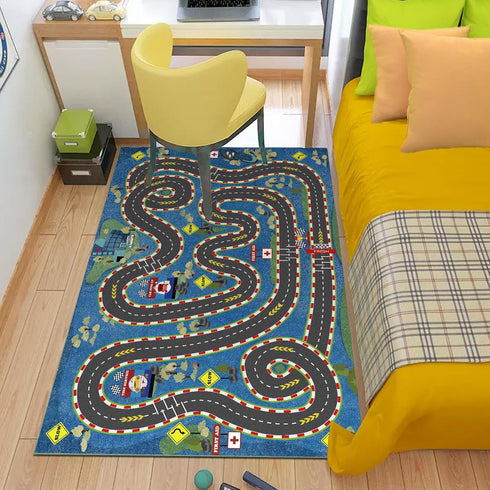 Kids Car Rugs for Toy Cars, Play Mat City Life Road Rug for Bedroom Boys, Fun City Map Carpet (The Flower of Hope, 31 *