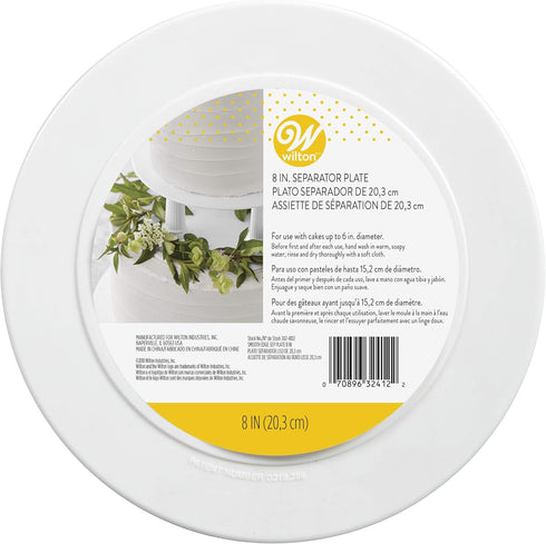 Wilton 8-Inch Smooth Edge Separator Plate for Cakes, White