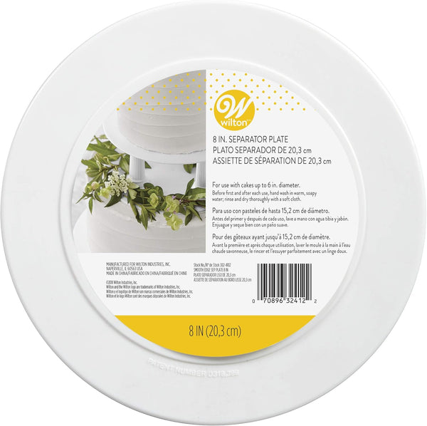 Wilton 8-Inch Smooth Edge Separator Plate for Cakes, White
