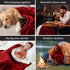 50'' 80'' 3 44oz Tisancy Red Waterproof Bed Blanket, Twin Size x Double Side Leakproof Reversible Sherpa Flannel Fleece