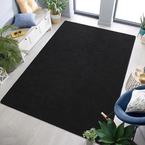 Keeko Soft Area Rugs for Bedroom Living Room, 2x3 Black Modern Low Pile Fluffy Small Rug Door Mat