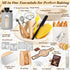 Risecret 9" 10" 34 oz Sourdough Starter Kit with Aliquot Jar, Wood Pulp Round & Oval Bannetons & Sourdough Starter Jar