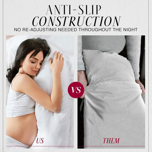 Italian Luxury Microfiber Body Pillow Cover - Soft 21" x 60" Case, Fits 20" x 54" Pillow, White