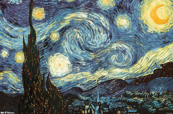 Trends International Wall Poster The Starry Night by Vincent van Gogh, Unframed Version, 22.375" x 34"