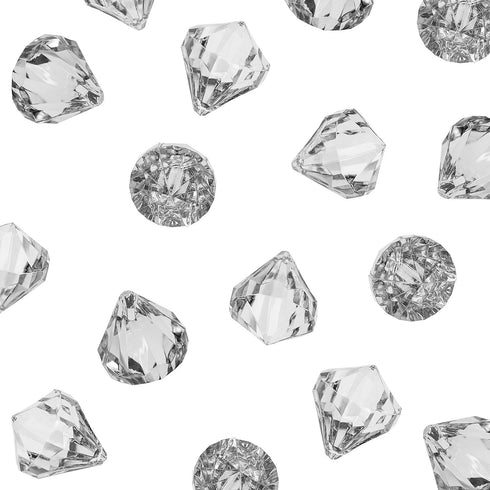 Super Z Outlet Acrylic Clear Ice Rock Diamond Crystals, 60 Pieces for Table Scatters, Vase Fillers, and Decorations