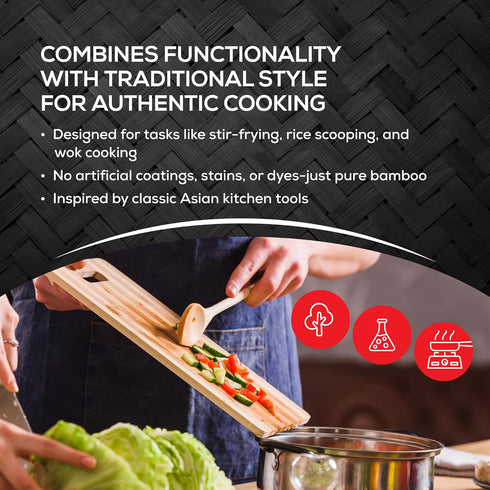 Helen’s Asian Kitchen Bamboo Kitchen Spoon, 15-Inch Cooking Utensil