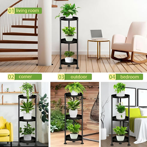 3 34'' SYQ Tier Plant Stand Indoor Outdoor - Extra-Tall Metal Plant Stands for Potted Plants Multiple Tiered Plant