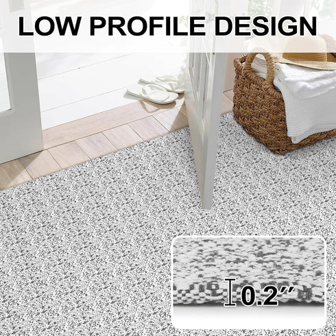 Collive Gray Small Bathroom Rug 2x3, Washable Indoor Doormat with Rubber Back for Entryway