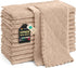 Homaxy 12 Pack Kitchen Dish Cloths (10 x 10 Inches, Tan), Super