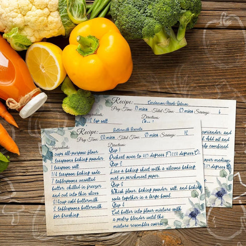 Recipe Cards 4x6, Premium Double-Sided Recipe Cards for Wedding, Bridal Shower, Housewarming, Set of 60.