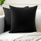 Encasa XO Throw Pillow Covers Set of 2 16x16 in Jet Black | Cotton Pillow Covers for Living Room, Sofa