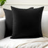 Encasa XO Throw Pillow Covers Set of 2 16x16 in Jet Black | Cotton Pillow Covers for Living Room, Sofa