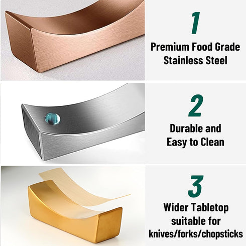 MyLifeUNIT Stainless Steel Chopsticks Rest, Knife Rest and Holder, Set of 4