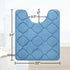 OLANLY Memory Foam Toilet Rugs U-Shaped 24x20, Ultra Soft and Absorbent Bathroom Rugs, Non-Slip Thick Toilet Bath Mat, Machine Wash Dry, Contour Bath Rugs for Toilet Base, Blue