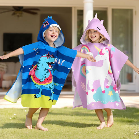 30"x30" Joiedomi Kids Beach Towels with Hood for Girls Purple Unicorn Hooded Toddler Bath Towel Quick Dry Soft