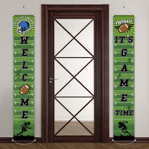 Football Party Banner Decorations 71" x 12" Welcome Sign for American Football Theme Birthday Shower