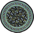 India Arts French Floral Round Cotton Tablecloth, 70" Blue on Black