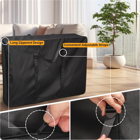 Uranshin 600D Large Outside Folding Chair Storage Bag with Zipper Handles and adjustable straps, Folding Chair Carry