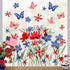 Mfault 4th of July Summer Wild Flower Patriotic Window Clings, 4 Sheets Red Blue Floral Butterfly USA Stickers for Decor