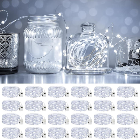 litogo 24 Pack 7FT 20 LED Fairy Lights Battery Operated, 3 Lighting
