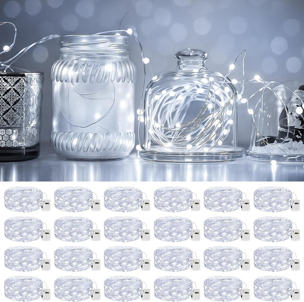 litogo 24 Pack 7FT 20 LED Fairy Lights Battery Operated, 3 Lighting