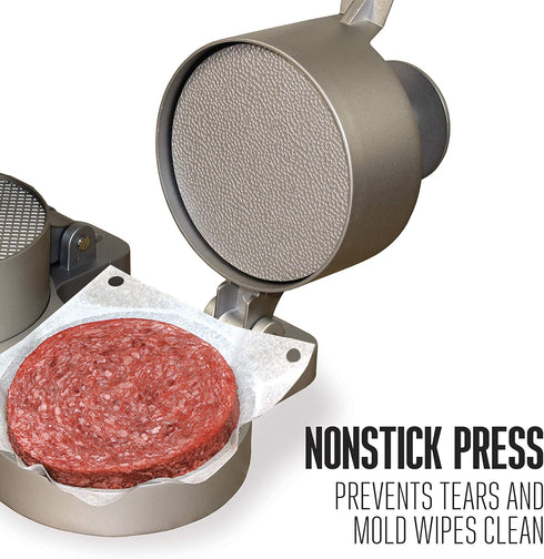 Weston Burger Press, Makes 4 1/2" Diameter Patties for Hamburger, Crab Cakes, Sausage, Non-Stick Heavy-Duty
