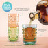True Zoo Tiki Shot Glasses Set of 3 - Stackable Tropical Glassware, Holds 2 Ounces, Multicolor