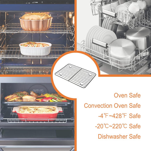 CHEFMADE Nonstick Baking and Cooling Rack - 12.2-Inch Rectangle Wire Rack Bakeware