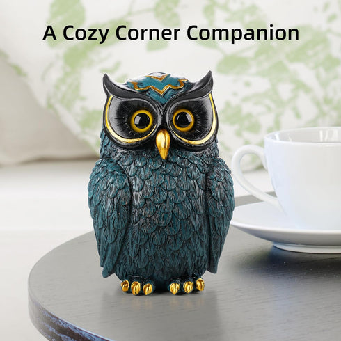 Buildopia Owl Figurine, Resin Animal Sculpture Statue for Home Decor, Bookshelf, Bedroom, Living Room, Office & Table