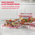 Pyrex Freshlock Glass Food Storage Container, 4 Cup Square, Airtight & Leakproof Locking Lids, Freezer, Dishwasher,