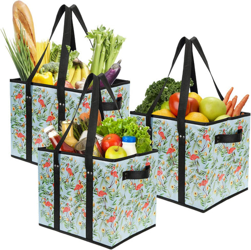 Foraineam Reusable Grocery Bags Set Durable Heavy Duty Tote Bag Collapsible Grocery