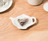 HIC Kitchen Fine White Porcelain Tea Bag Holder Caddy, Teapot Design