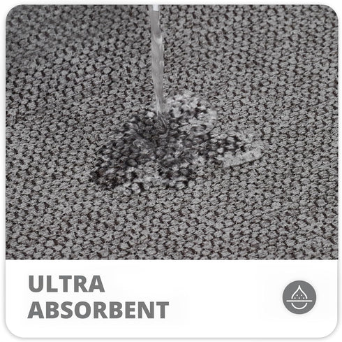 Bath Mat, Ultra Thin Rubber Bath Rugs, Quick Dry, Washable, Super Absorbent for Bathroom Floor, Dark Grey