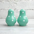 City to Cottage Ceramic Salt and Pepper Shakers Set - Handcrafted Turquoise Blue Polka Dot Spice Shakers