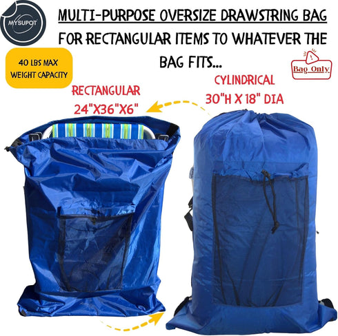 36"x24"x6") 420D ROYAL BLUE (Large Beach Chair Bag. For Tent, Camping Mattress, Recliner, Dog Bed, Director & Lounge
