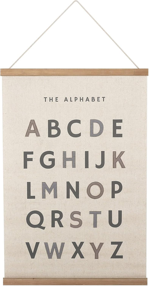Bon et Beau 16 x 24 Inch Embroidered Alphabet Poster Framed with