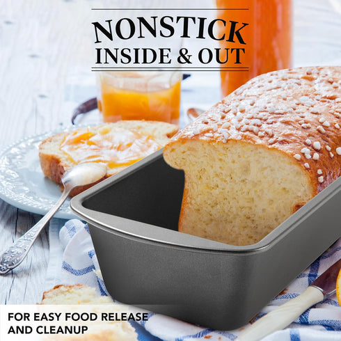 Tiawudi 13" 5" Set 2 Extra Large Bread Pan, x Long Loaf Pan, Nonstick Baking Pan, Rectangular Loaf Tin